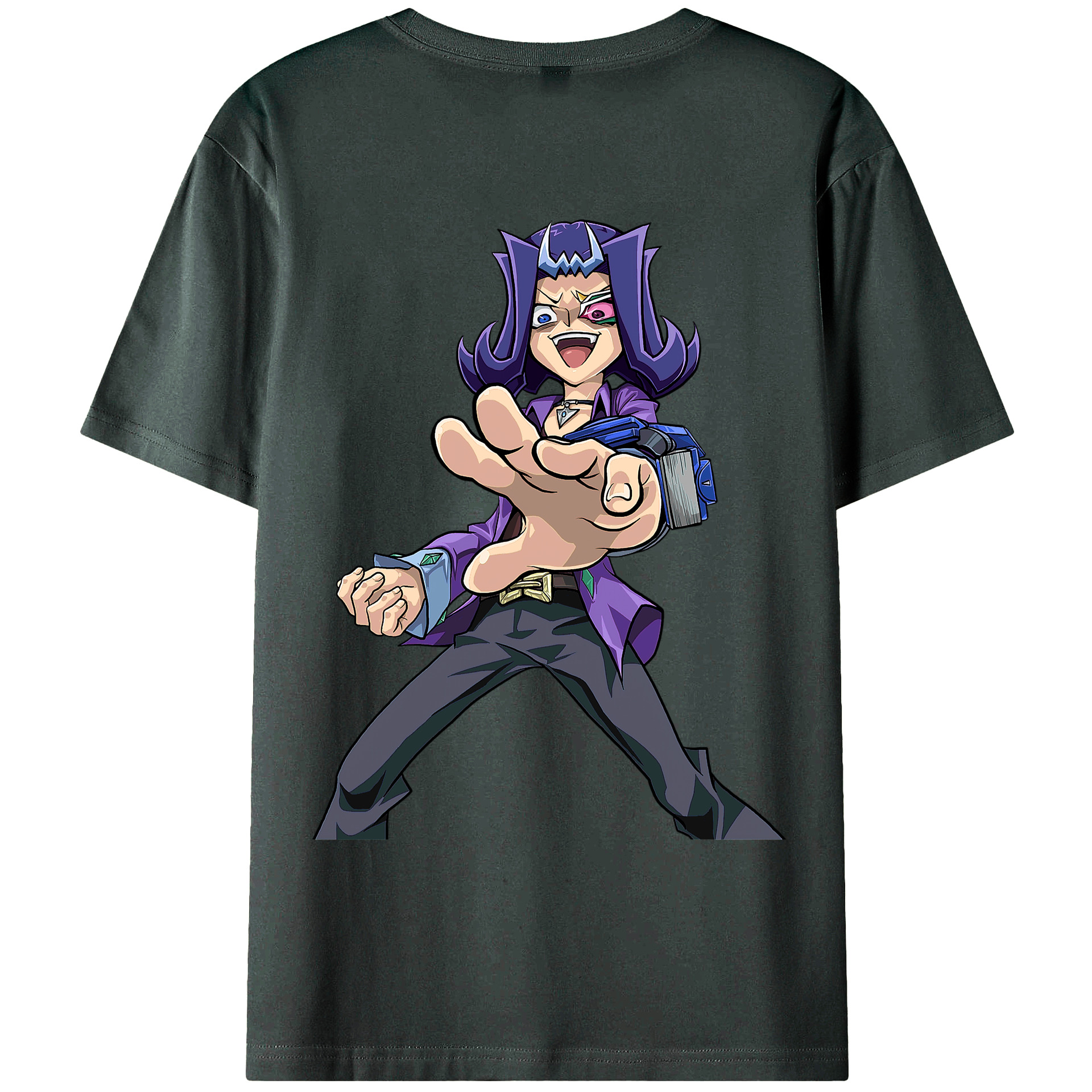 （画像用） 遊☆戯☆王 Yu-Gi-Oh! 綿100％ メンズ半袖Tシャツ（バックプリント） 通気性